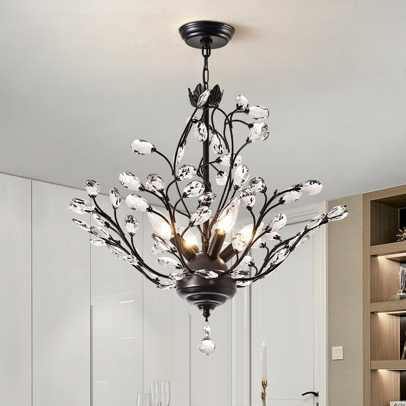 Maxax 4 - Light Unique Classic / Traditional Chandelier with Crystal Accents