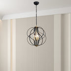 Maxax 4 - Light Unique Geometric Chandelier Wrought Iron Accents - 17.7*17.3*17.3