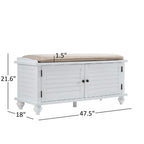 Maybelle Velvet Cushion Shutter Door Storage Bench by iNSPIRE Q Classic