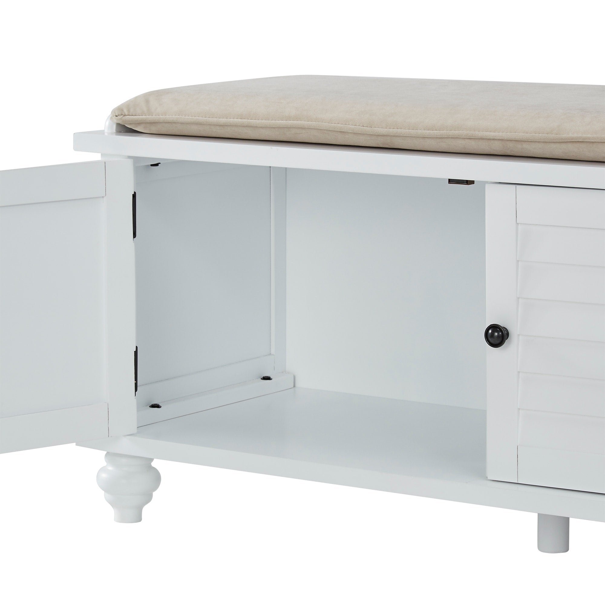 Maybelle Velvet Cushion Shutter Door Storage Bench by iNSPIRE Q Classic
