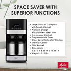 Melitta Aroma Tocco 8-Cup Drip Coffee Maker with Thermal Carafe and Touch Control Display