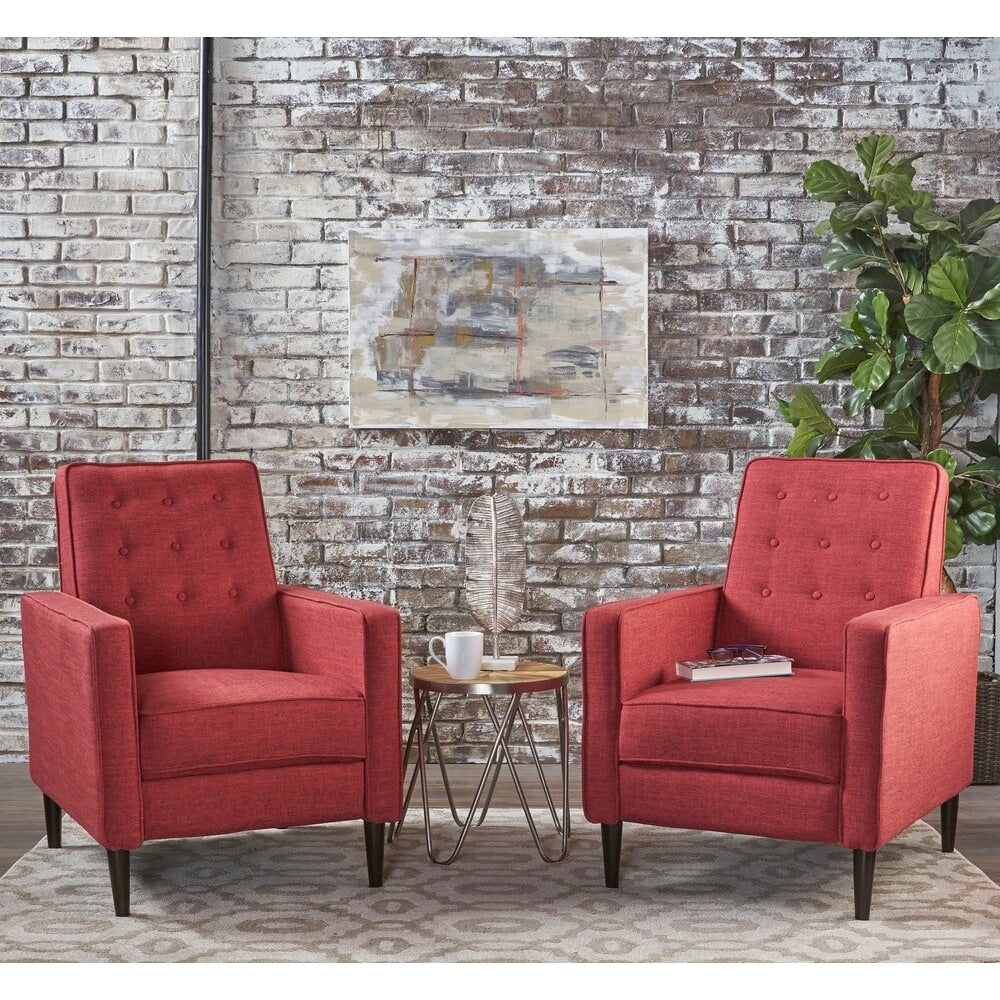 Mervynn Button Tufted Recliner (Set of 2) by Christopher Knight Home