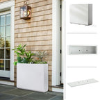 Metallic Heavy Planter for Outdoor Plants, 38Lx10Wx30H Inches Tall and Long Metal Divider Planter Box - 38x30x10