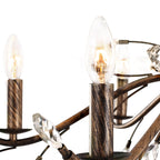 Farmhouse Retro Tree Branch Crystal Chandelier Candle-Style Pendant Light