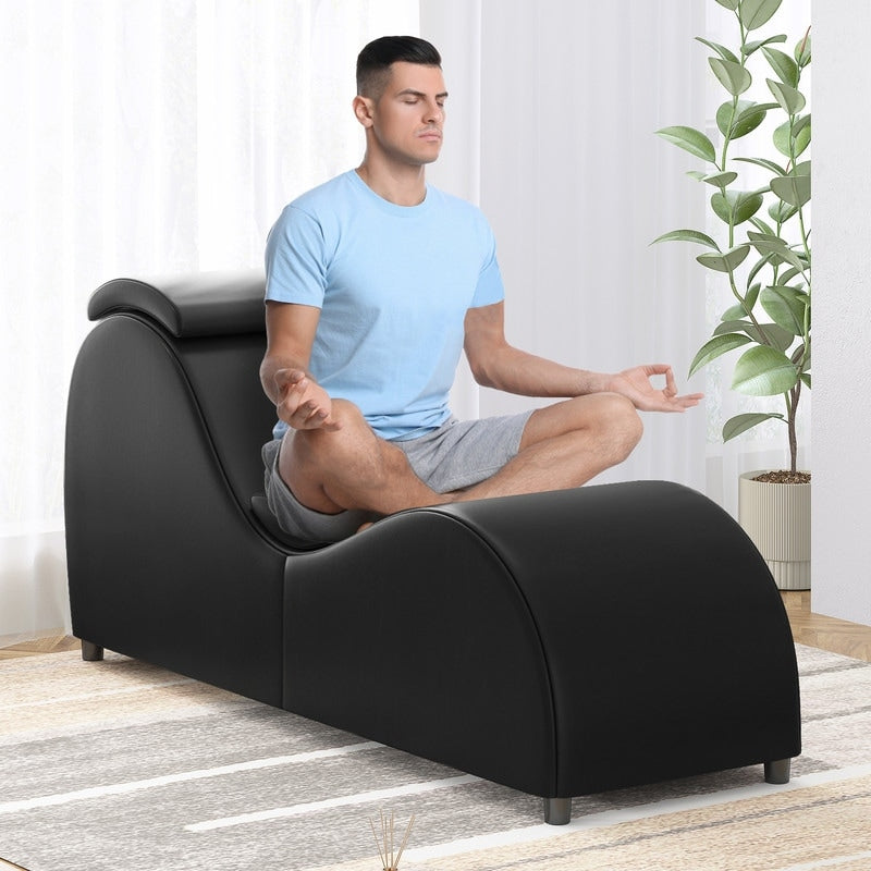 Mixoy Indoor Yoga Chair,Curved Yoga Chaise Lounge Chair for Adults Stretching Exercising Relaxing
