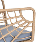 Moasis 3 Pieces Outdoor Wicker Furniture Patio Bistro Set with 2 Chairs and Coffee Table