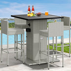 Moasis 5-Piece Outdoor Furniture Wicker Bar Set - 5 PCS