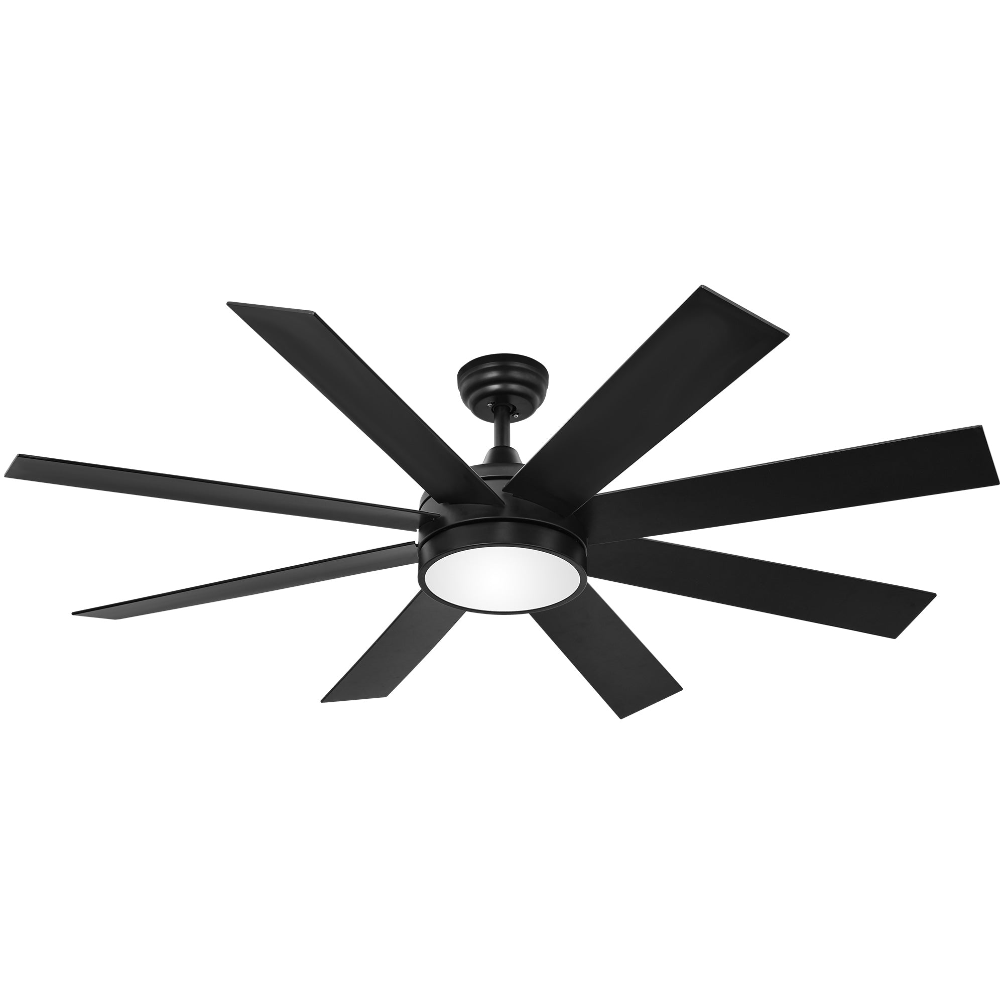Moasis Matte Black 60-in 8-Blade Ceiling Fan with LED Light and Remote Control - 60