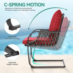 Moasis Red 3 PCs Patio Bistro Set Outdoor Furniture with Cushioned Seats - 3 Pcs