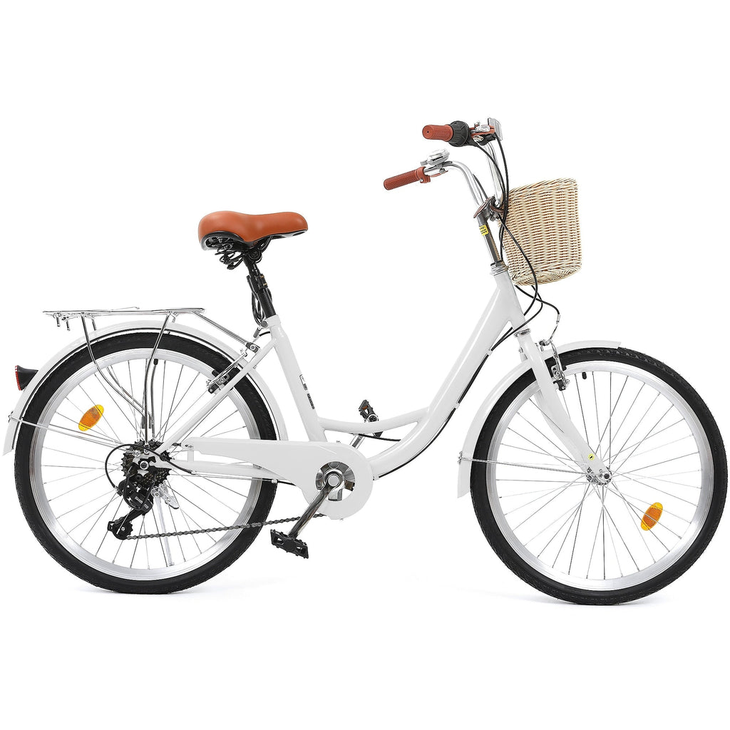 Moasis24/ 26 7-speed Cruiser Bike Adjustable Step Through Bike Commute Bike Bicycle
