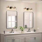 Modern 3/4-lights Bathroom Dimmable Vanity Lights Wall Sconces with Glass Shade