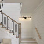 Modern 3/4-lights Bathroom Dimmable Vanity Lights Wall Sconces with Glass Shade