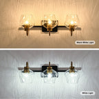 Modern 3/4-lights Bathroom Dimmable Vanity Lights Wall Sconces with Glass Shade