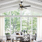 Modern Chrome 52-inch Crystal Chandelier Ceiling Fan with Remote