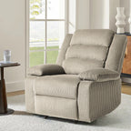 Modern Corduroy Manual Recliner Chair, Lounger Adjustable Recliners with Wide Armrest
