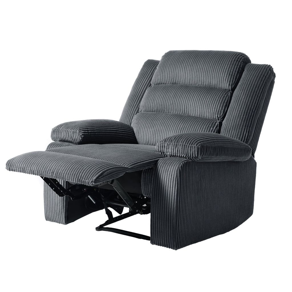 Modern Corduroy Manual Recliner Chair, Lounger Adjustable Recliners with Wide Armrest