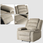 Modern Corduroy Manual Recliner Chair, Lounger Adjustable Recliners with Wide Armrest