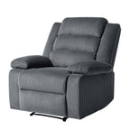 Modern Corduroy Manual Recliner Chair, Lounger Adjustable Recliners with Wide Armrest