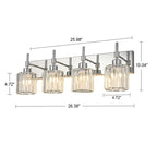 Modern Dimmable Crystal Bathroom Vanity Light Wall Sconces with Crystal Shades