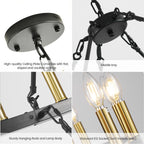 Modern Farmhouse Chandelier 2 Tier Round Wagon Wheel Chandelier Large High Ceiling Light.