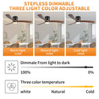 Modern Flush Mount Chandelier Ceiling Fans with Dimmable LED Light & Remote, Livingroom 42 Reversible Motor Ceiling Fans, Black