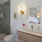 Modern Gold Dimmable Wall Light Glam Cylinder Bathroom Crystal Vanity Light Wall Sconces