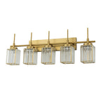 Modern Gold Dimmable Wall Light Glam Cylinder Bathroom Crystal Vanity Light Wall Sconces