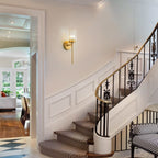 Modern Gold Dimmable Wall Light Glam Cylinder Bathroom Crystal Vanity Light Wall Sconces