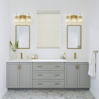 Modern Gold Dimmable Wall Light Glam Cylinder Bathroom Crystal Vanity Light Wall Sconces