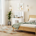 Modern White Makeup Vanity Fold Mirror Adjustable Lighting Dressing - 40.2x54.1