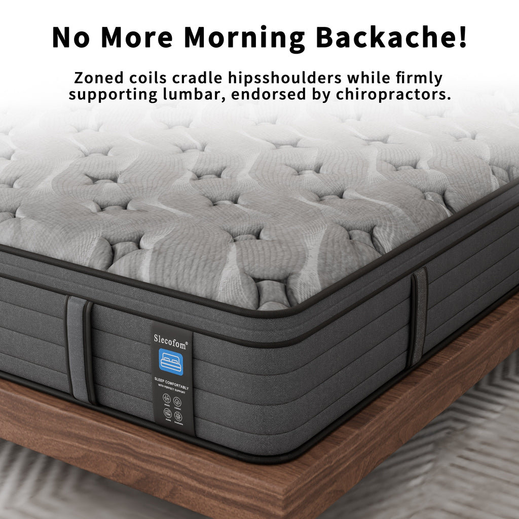 Modland 14-inch Hybrid Medium Euro Top Mattress, Pocket Spring Mattress in a Box