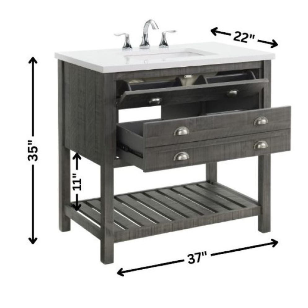 Monterey 37 Farmhouse Single Bathroom Vanity with Top