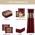 Nanshing Brie 9 Piece Floral Jacquard Comforter Set