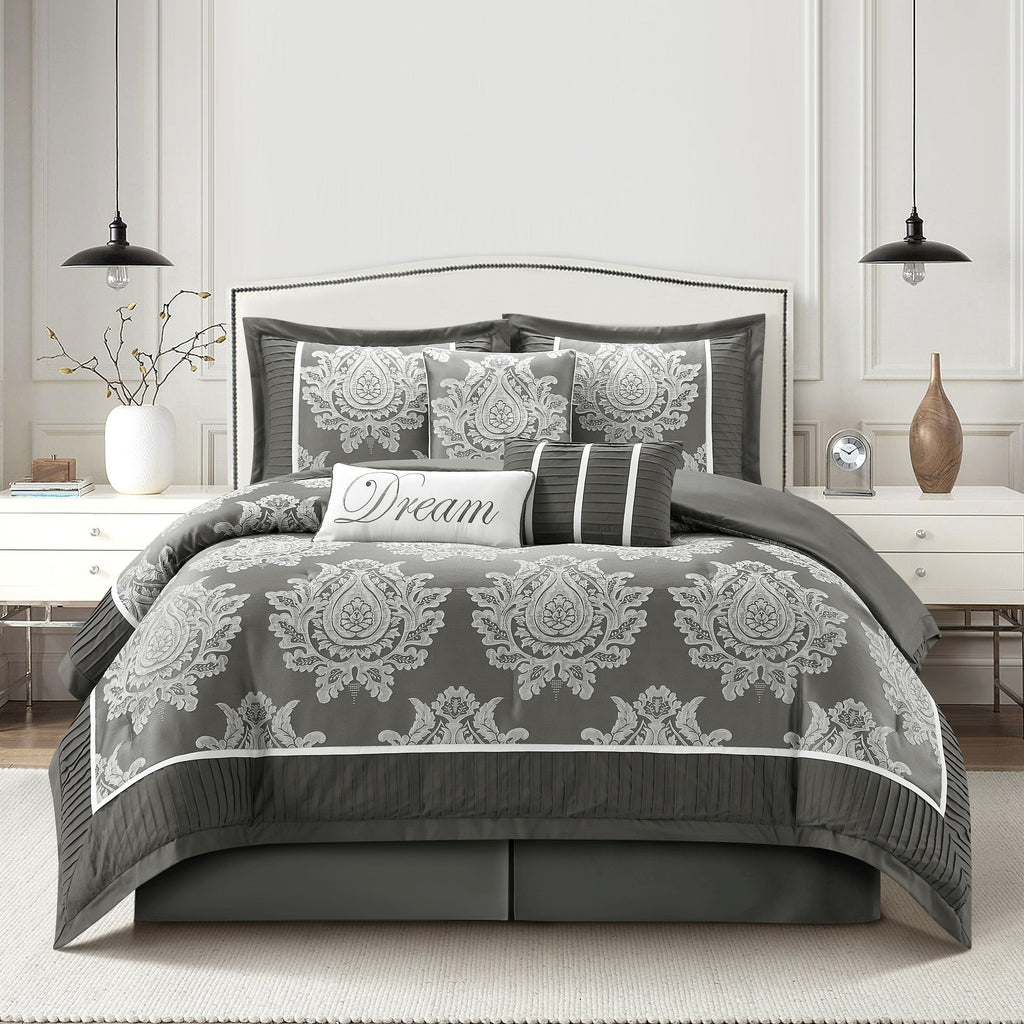 Nanshing Tiana 7 Piece Traditional Damask Comforter Set