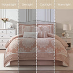 Nanshing Tiana 7 Piece Traditional Damask Comforter Set