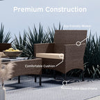 Nestl 4 Piece Wicker Patio Furniture Set - Outside Patio Conversation Set