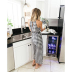 NewAir SplitShelf Built-In Wine & Beverage Cooler for 9-Bottle Wine & 48 Can Cellar Fridge Refrigerator in Stainless Steel