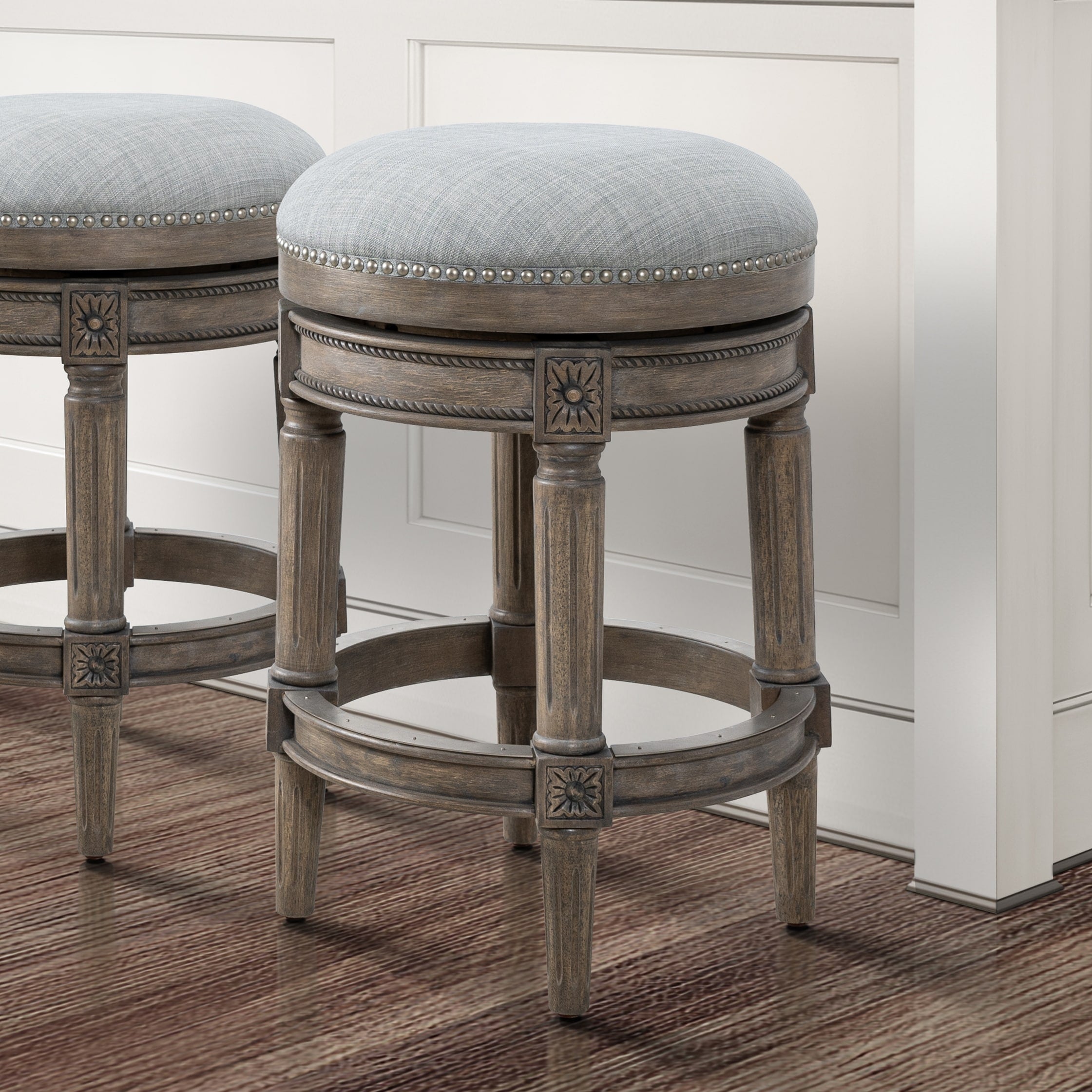 New Ridge Home Goods Chapman Backless Swivel 26 Counter-Height Bar Stool - Counter Height
