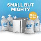Newair 26 lbs. Countertop Ice Maker, Portable and Lightweight, Intuitive Control, Large or Small Ice Size, BPA Free Parts