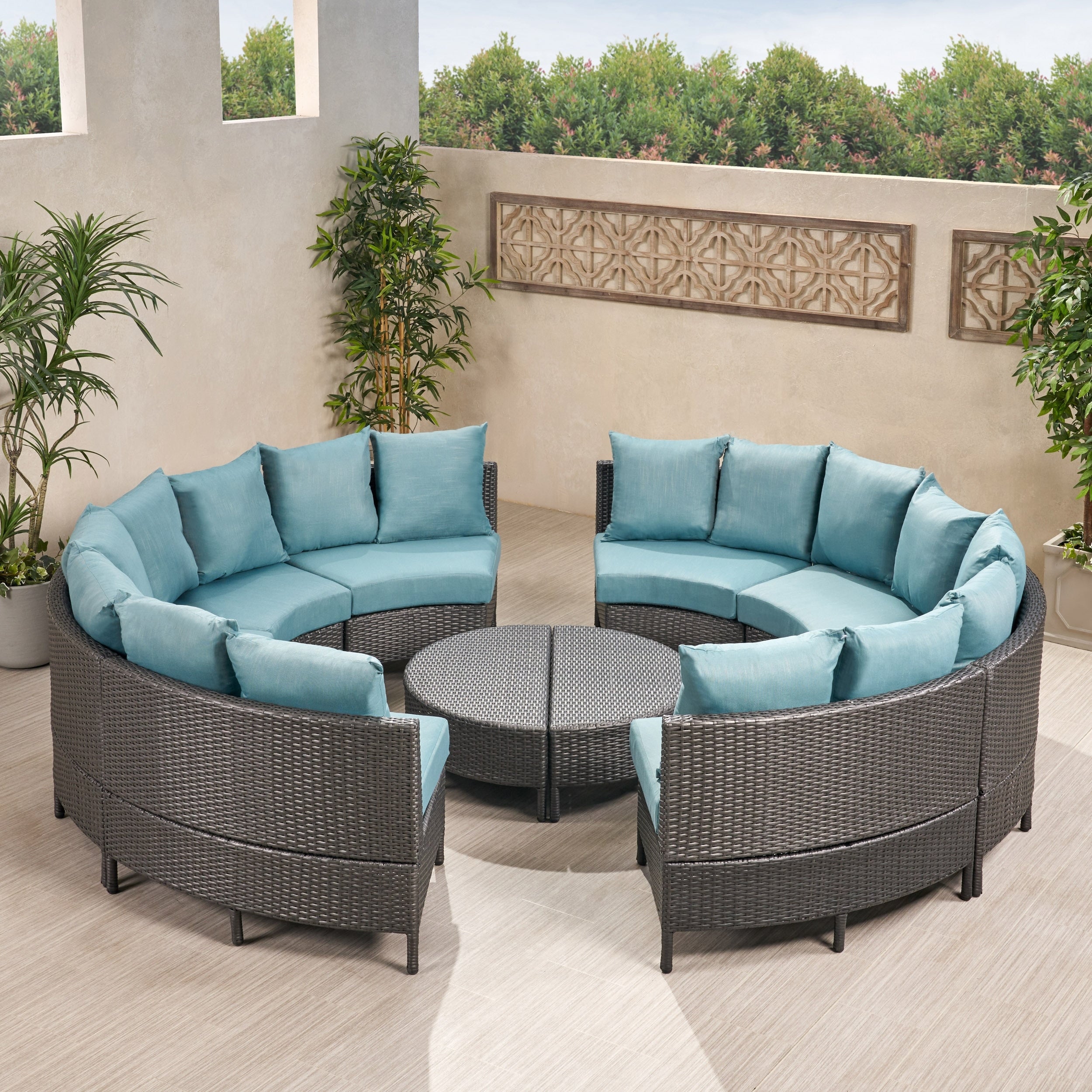 Newton All-Weather Wicker Sectional Sofa Set by Christopher Knight Home
