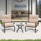 Nista 3 Piece Outdoor Patio C-Spring Bistro Set Dining Chairs with Cushions and Coffee Table by Havenside Home