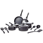 Non-Stick Cookware 15-Piece Set, Pots, Pans and Utensils, Black