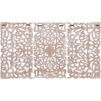 Norma Floral Hand Carved Natural Wooden 48x28-inch 3-Panel Wall Art