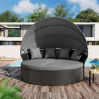 Nuon 4-Piece/5Piece Outdoor Patio Conversation Set Wicker Daybed Set with Canopy by Havenside Home