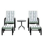 Champneys 2-Seater Steel and Fabric Outdoor Reclining Bistro Set with Stool, Sage Green