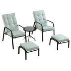 Champneys 2-Seater Steel and Fabric Outdoor Reclining Bistro Set with Stool, Sage Green