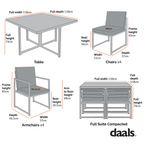Albany Aluminium 9-Piece Outdoor Cube Dining Set,Taupe