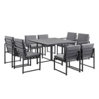 Albany Aluminium 9-Piece Outdoor Cube Dining Set, Grey