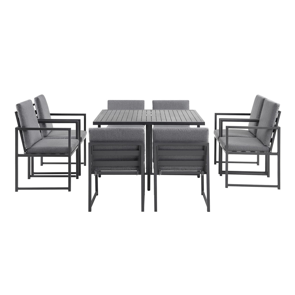 Albany Aluminium 9-Piece Outdoor Cube Dining Set, Grey