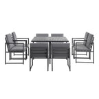 Albany Aluminium 9-Piece Outdoor Cube Dining Set, Grey